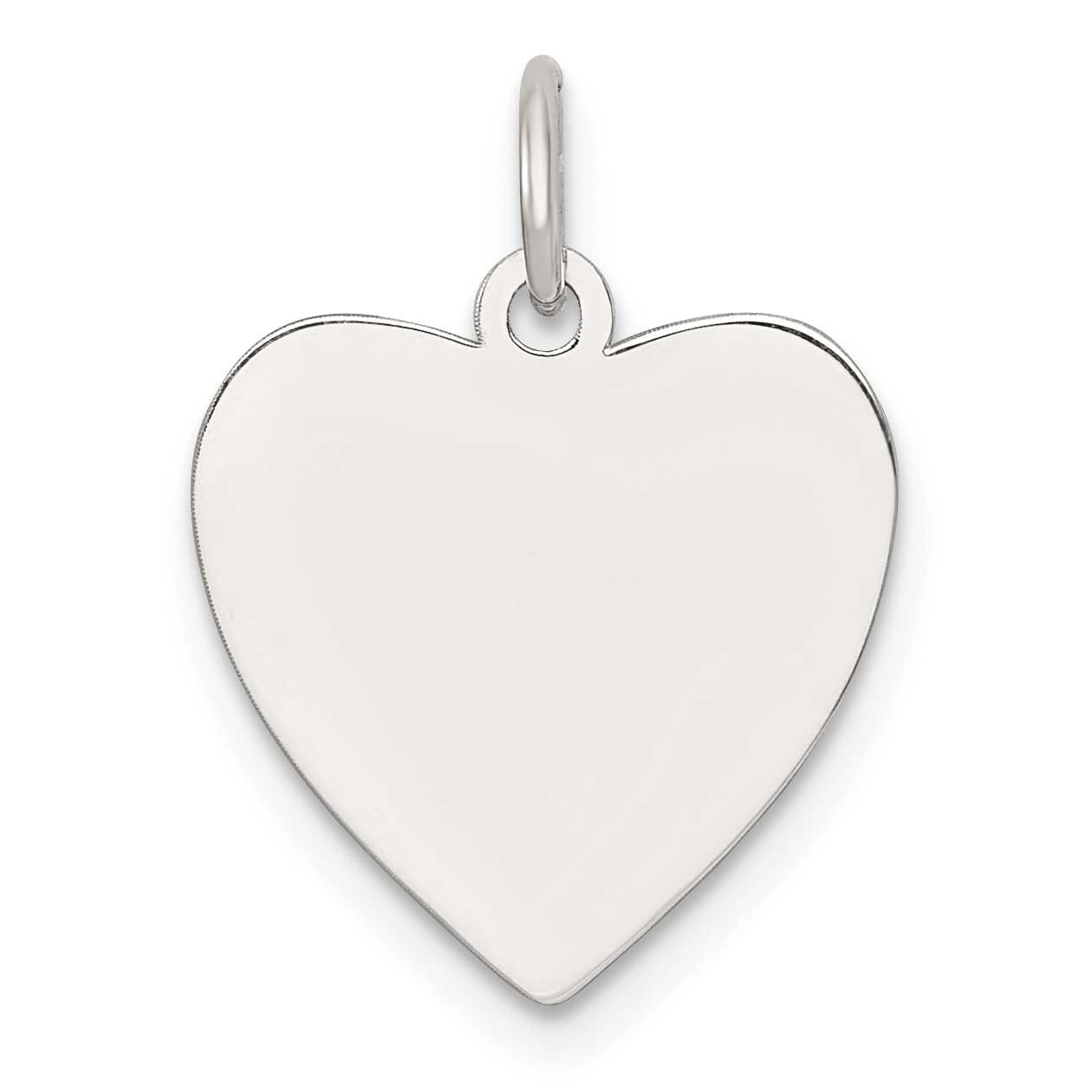 Engraveable Heart Polished Front/Satin Back Disc Charm Sterling Silver Rhodium-Plated, MPN: QM570/1…
