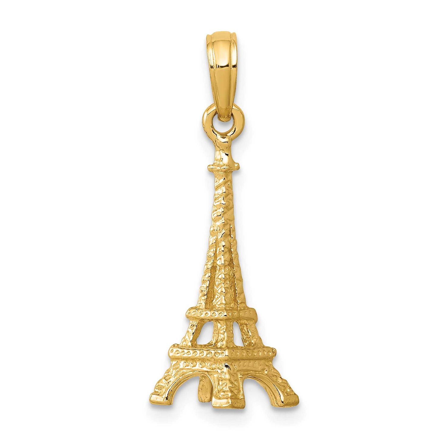 Solid Polished 3-D Eiffel Tower Charm 14k Gold, MPN: C2235, UPC: 637218008728