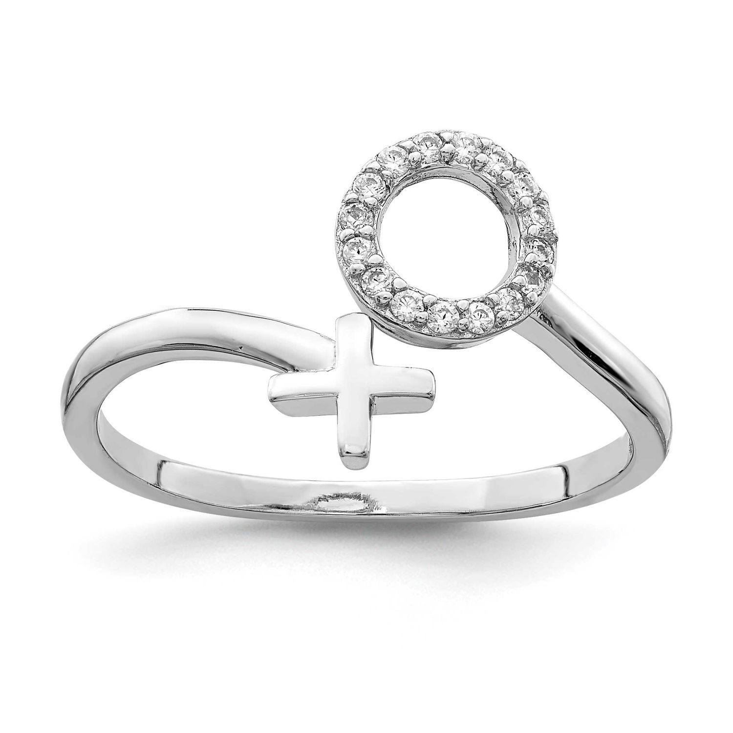 x and O CZ Ring Sterling Silver Rhodium-Plated, MPN: QR6746, UPC: 883957832395