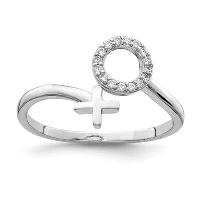 x and O CZ Ring Sterling Silver Rhodium-Plated, MPN: QR6746, UPC: 883957832395