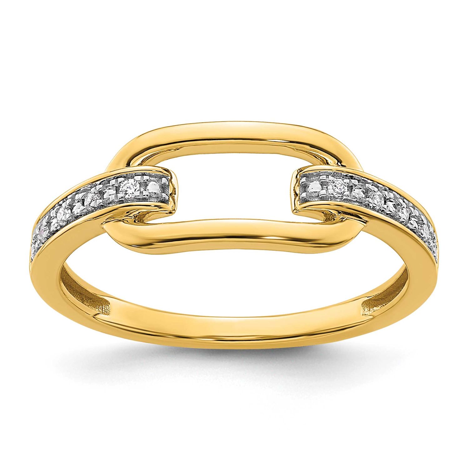 Diamond Link Fashion Ring 14k Gold Polished, MPN: RM10043-005-YAA, UPC: