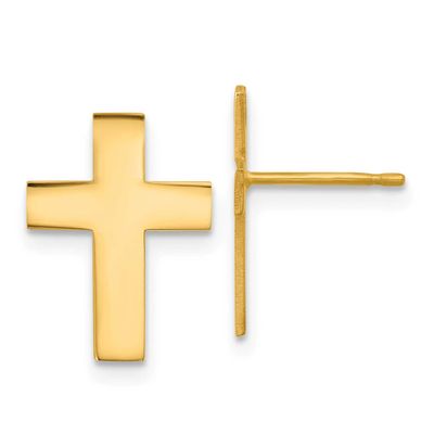 Cross Earrings 10k Gold Polished, MPN: 10TC1062, UPC: