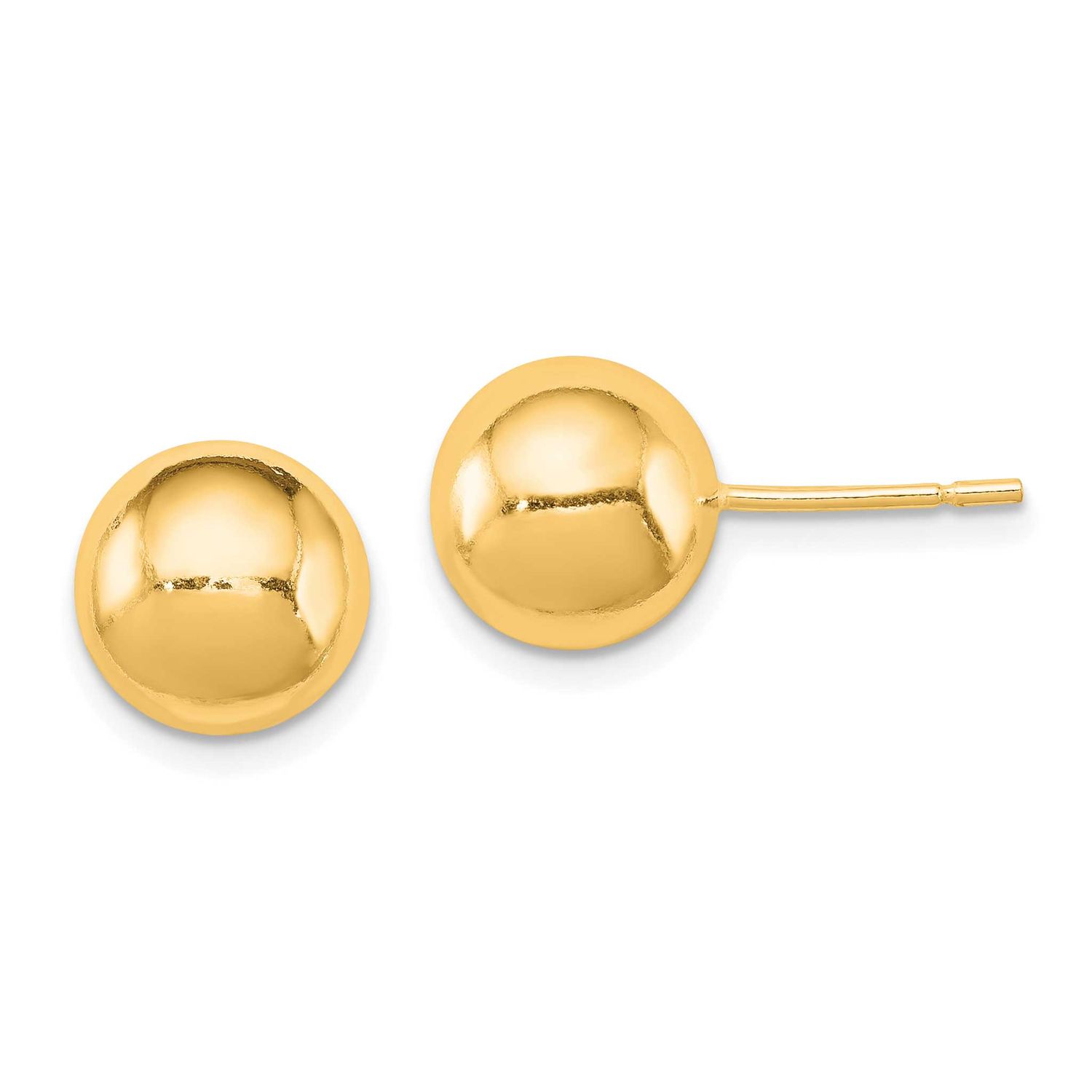 9mm Ball Earrings Sterling Silver Gold-Tone Polished, MPN: QE1834GP, UPC: