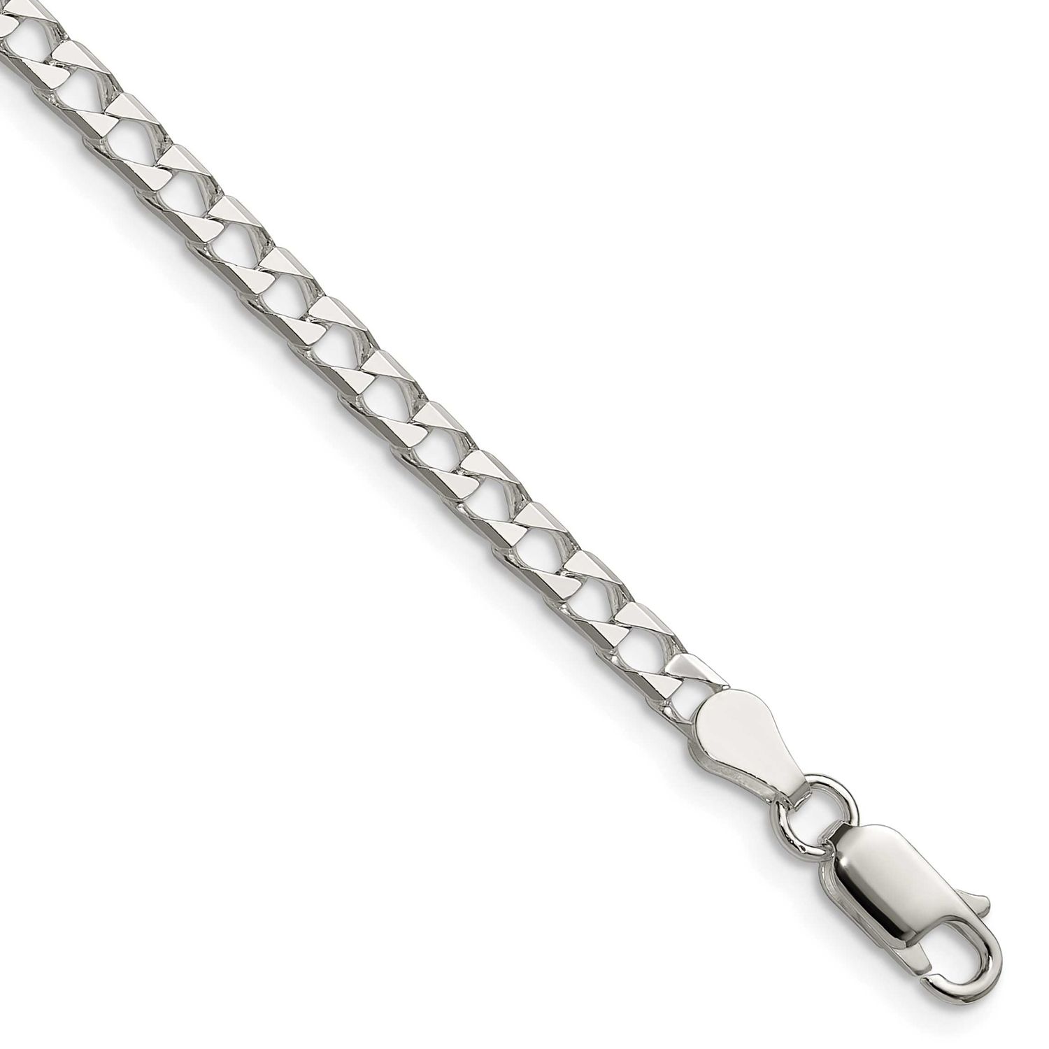 3.25mm Diamond-cut Square Curb Chain 7 Inch Sterling Silver, MPN: QFOC120-7, UPC: