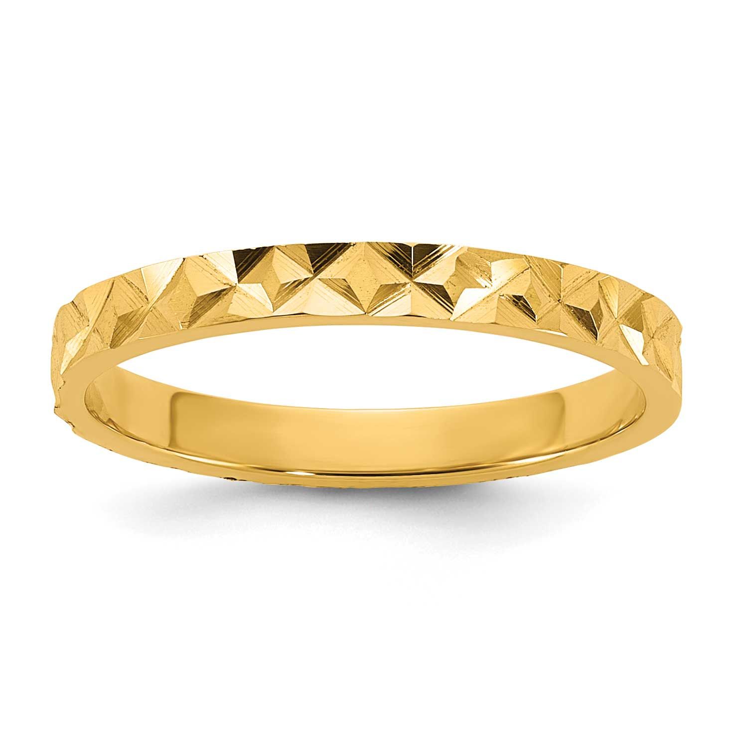 Madi K Diamond-Cut Design 2mm Band Baby / Children&#39;s Ring 14k Gold, MPN: SE3083, UPC: