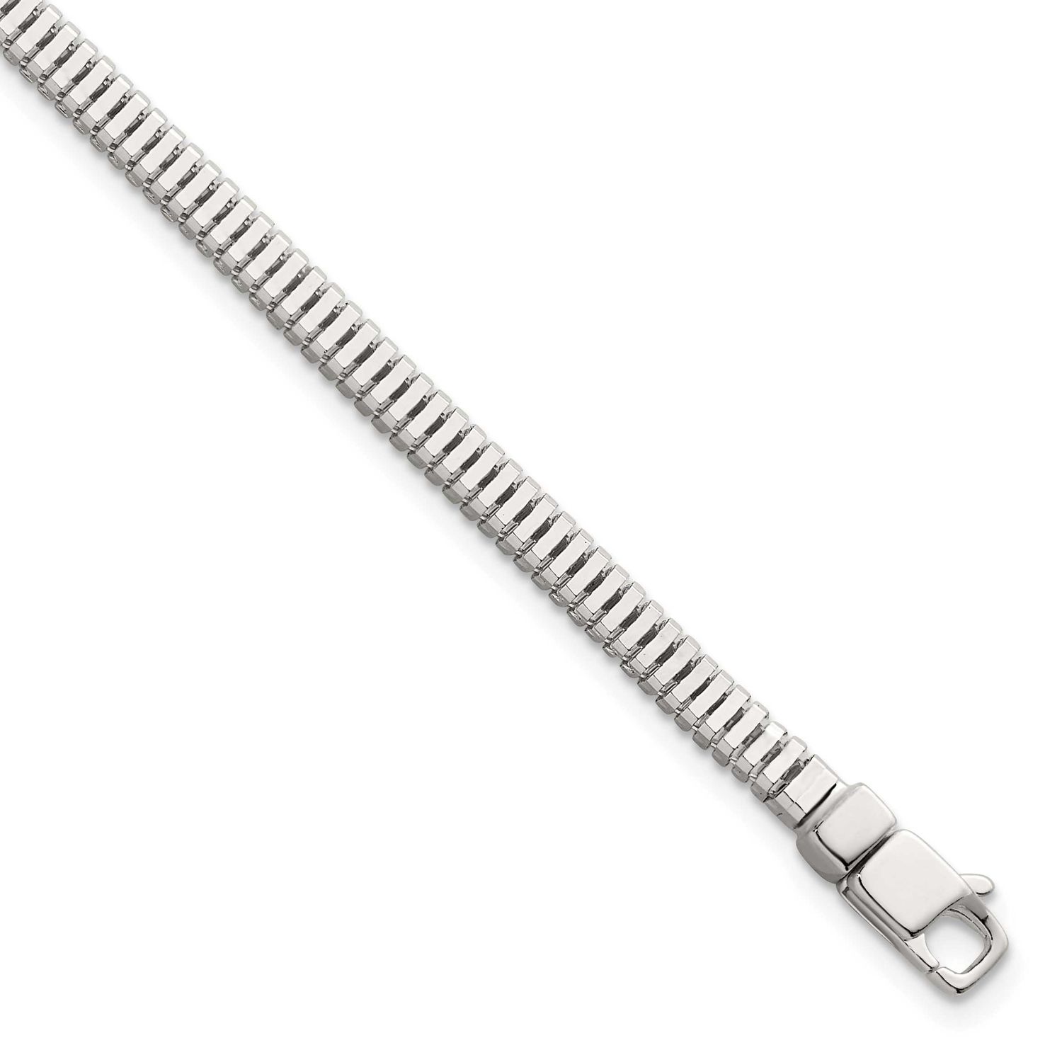 Fancy 3.5mm Square Link 8 Inch Bracelet Sterling Silver Polished, MPN: QG6793-8, UPC: