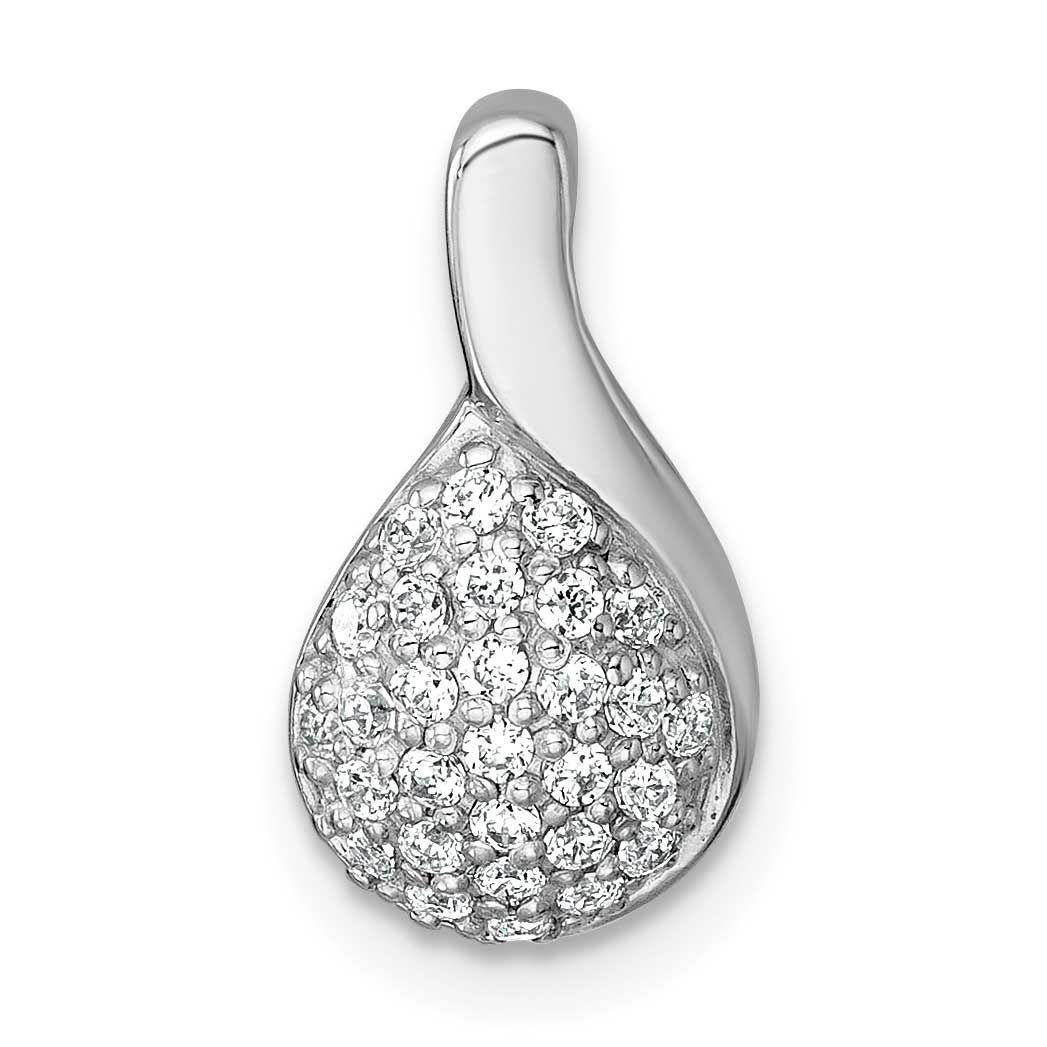 Fancy CZ Chain Slide Pendant 15.9 Inch Sterling Silver Rhodium-Plated, MPN: QG7168P, UPC: