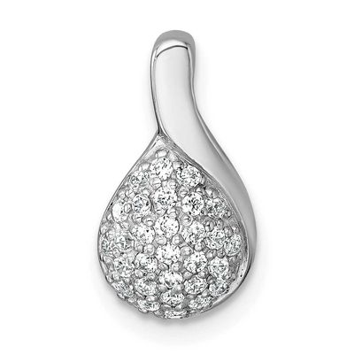 Fancy CZ Chain Slide Pendant 15.9 Inch Sterling Silver Rhodium-Plated, MPN: QG7168P, UPC: