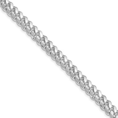 7.0mm Polished Domed Curb Chain 20 Inch Sterling Silver Rhodium-Plated, MPN: QDB200R-20, UPC: