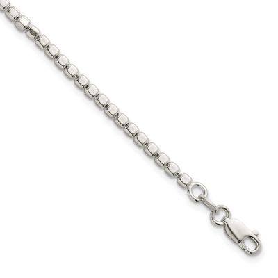 Square Beaded 7 Inch with 1 Inch Extender Bracelet Sterling Silver Polished, MPN: QG6826-7, UPC: