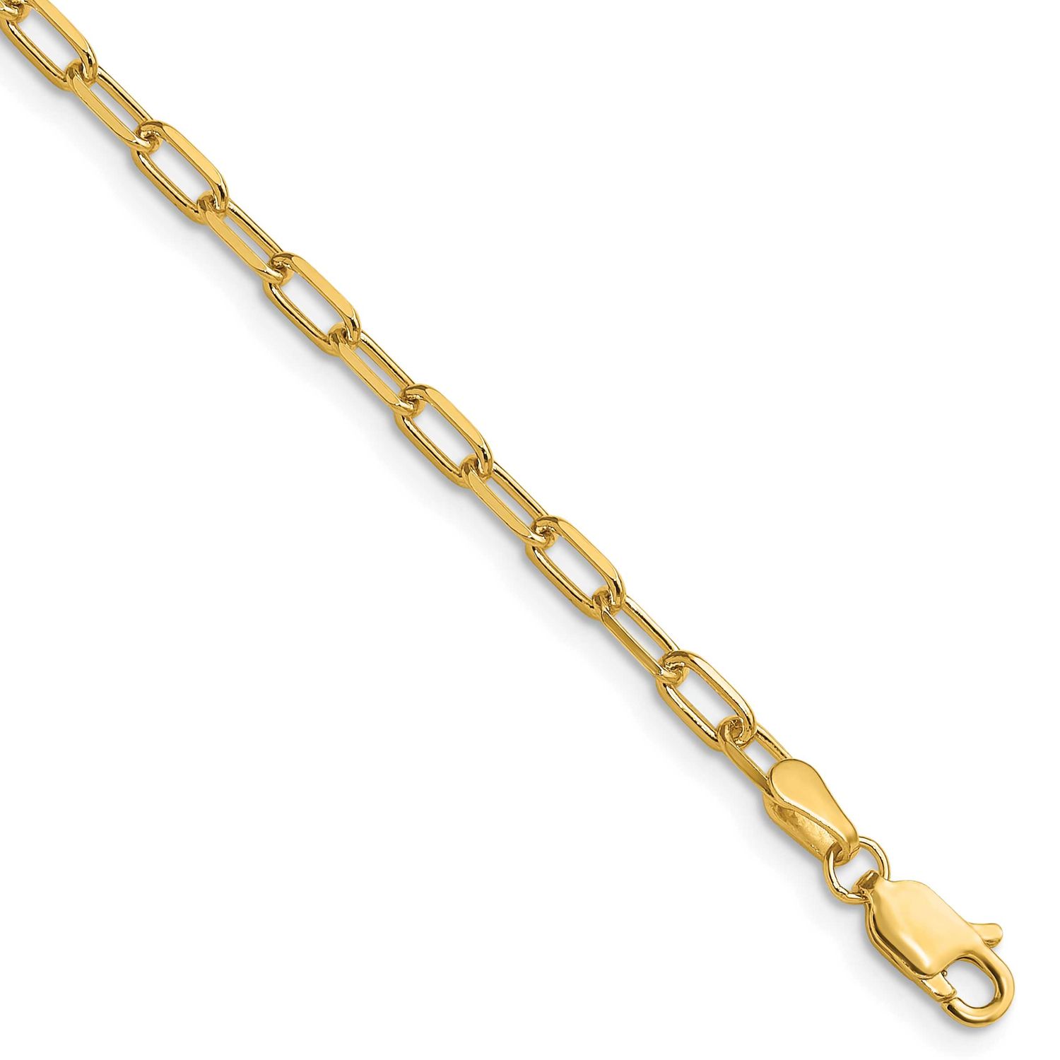 3.0mm Solid Beveled Paperclip Chain 8 Inch 14k Gold, MPN: PEN343-8, UPC: