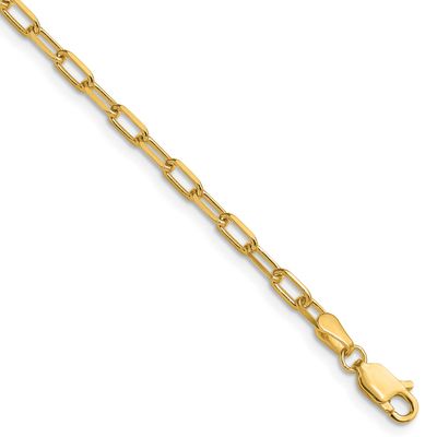 3.0mm Solid Beveled Paperclip Chain 8 Inch 14k Gold, MPN: PEN343-8, UPC: