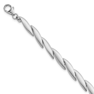 Brushed Fancy 7 Inch with .5 Inch Extender Bracelet Sterling Silver Rhodium-Plated, MPN: QG6823-7, …