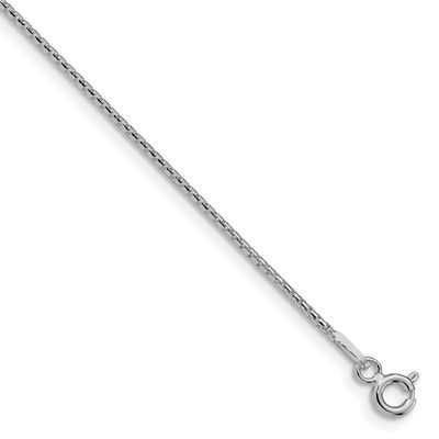 1.1mm Diamond-Cut Round Box Chain 18 Inch Sterling Silver Rhodium-Plated, MPN: QVX022R-18, UPC: