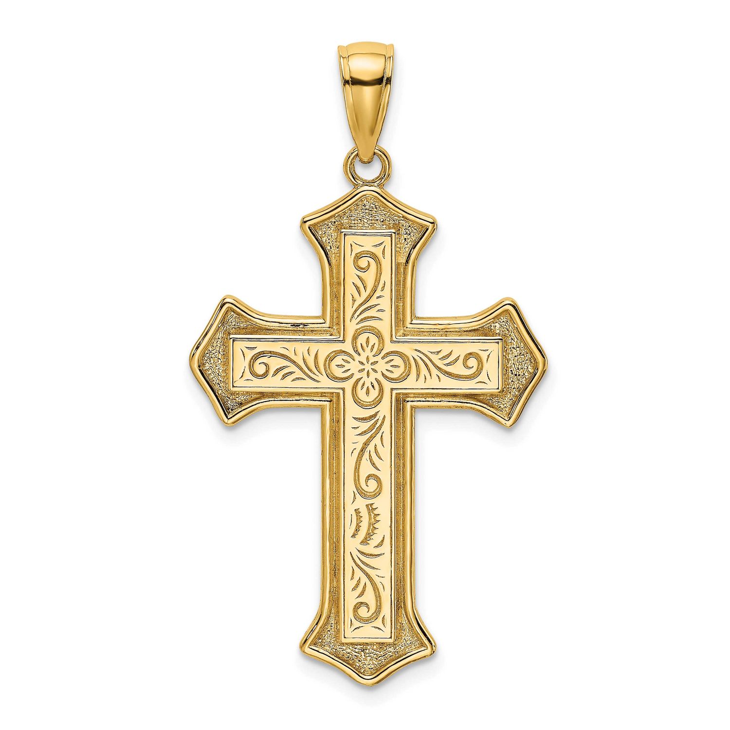 2-D Filigree Center Block Cross Charm 14k Gold, MPN: K8535, UPC: 637218163960