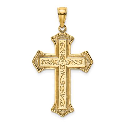 2-D Filigree Center Block Cross Charm 14k Gold, MPN: K8535, UPC: 637218163960