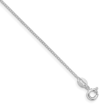 1mm 8 Sided Diamond-Cut Box Chain 18 Inch Sterling Silver Rhodium-Plated, MPN: QBR019R-18, UPC: