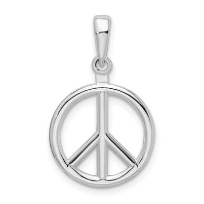 De-Ani Polished Peace Symbol Pendant Sterling Silver Rhodium-Plated, MPN: QC9886, UPC: 637218146758