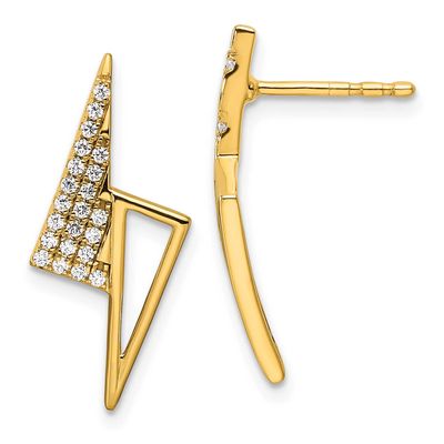 Diamond Geometric Fashion Post Earrings 14k Gold Polished, MPN: EM10162-022-YAA, UPC: