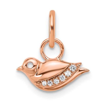 Polished Diamond Bird Charm 14k Rose Gold, MPN: PM10763-005-RAA, UPC: