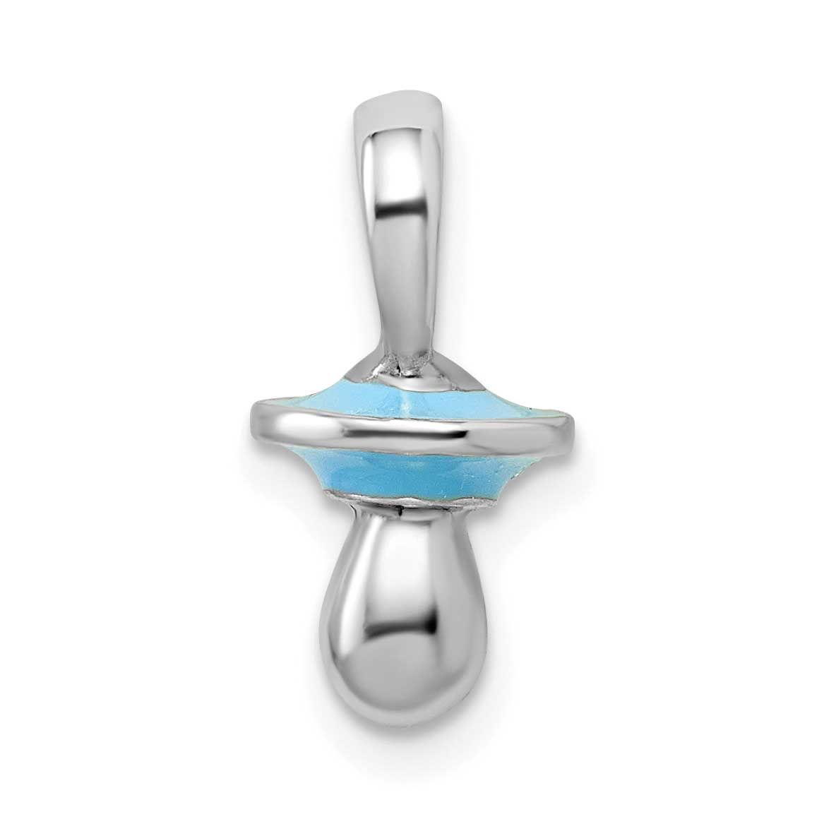 De-Ani 3D Blue Enameled Pacifier Pendant Sterling Silver Rhodium-Plated, MPN: QC10653, UPC: 6372181…