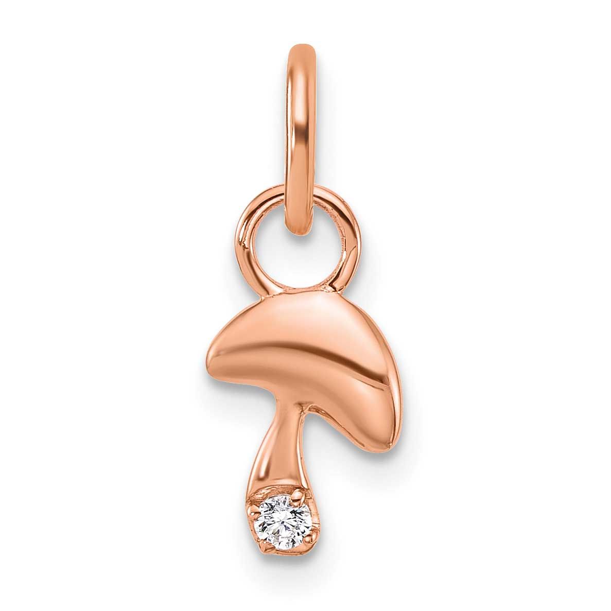 Polished Diamond Mushroom Charm 14k Rose Gold, MPN: PM10761-003-RAA, UPC: