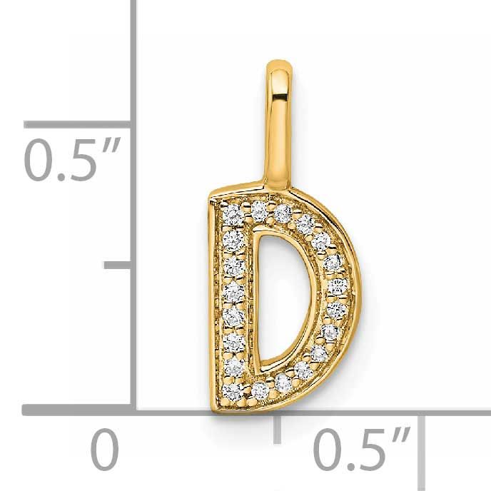 Diamond Letter D Initial Pendant 14k Gold, MPN: PM8367D-006-YA, UPC: