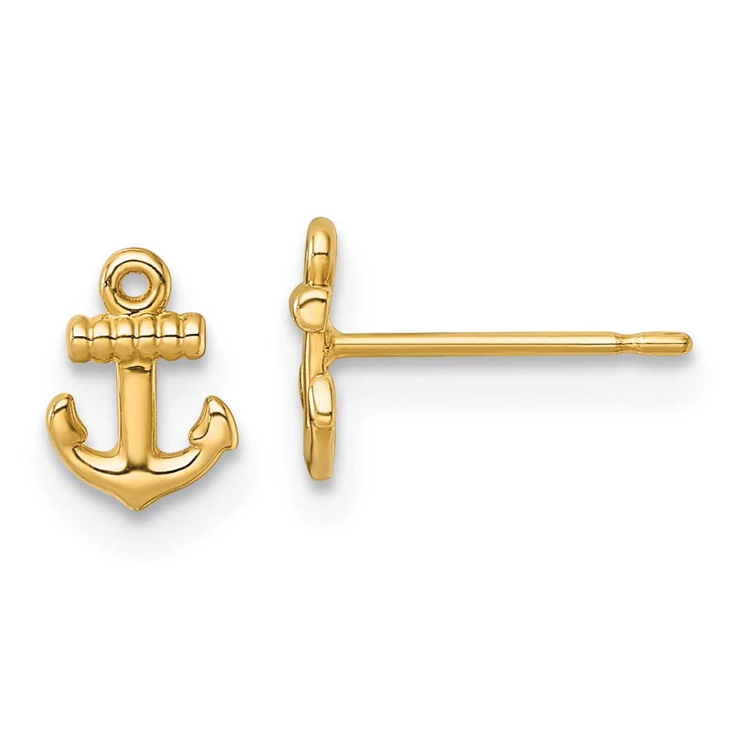 Anchor Post Earrings 14k Gold Polished, MPN: YE2306, UPC: