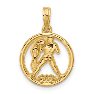 Round Aquarius Pendant 14k Gold Polished, MPN: D5743, UPC: