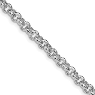 5mm Rolo Chain 18 Inch Sterling Silver Rhodium-Plated, MPN: QFC6R-18, UPC: