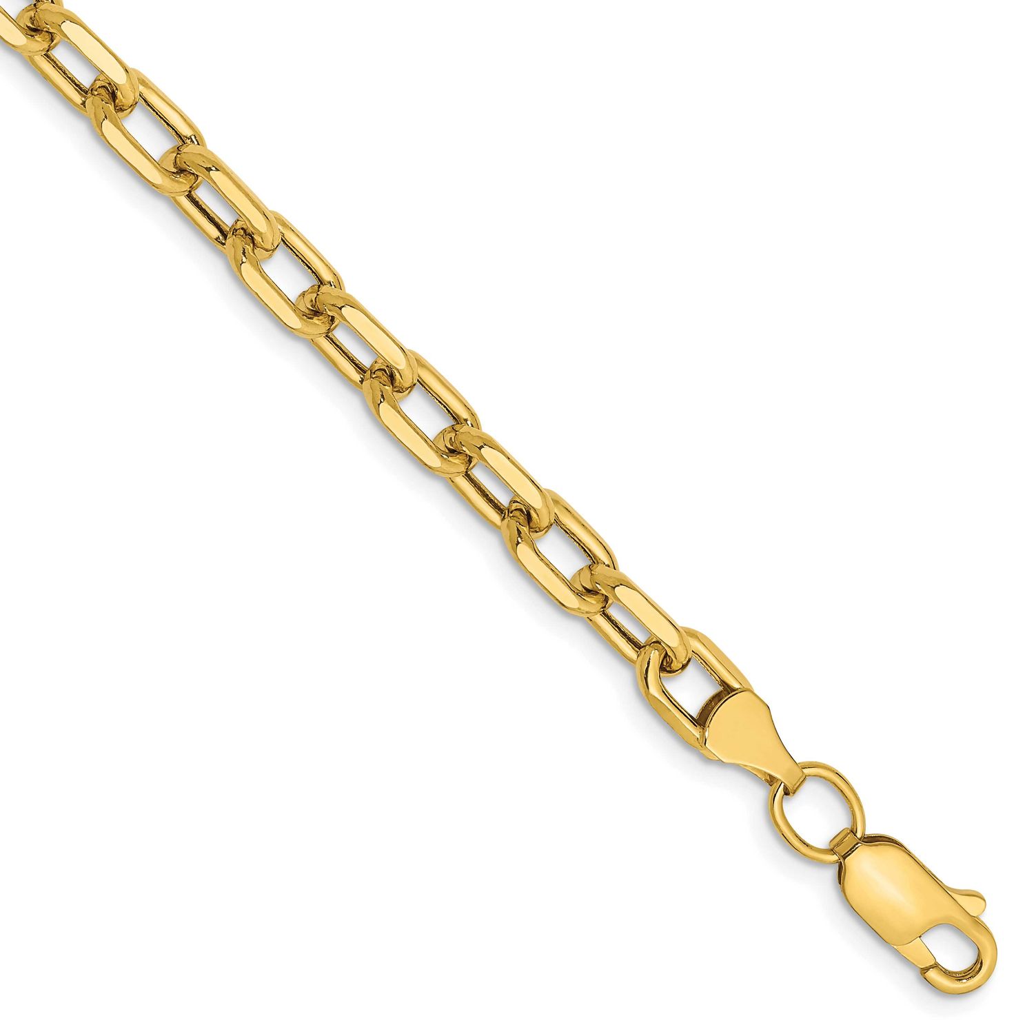4.9mm Semi-Solid Diamond-cut Open Link Cable Chain 7 Inch 14k Gold, MPN: BC188-7, UPC: