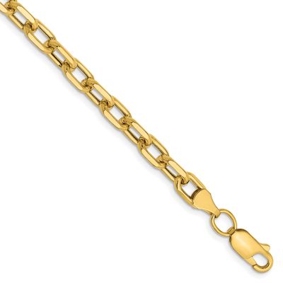 4.9mm Semi-Solid Diamond-cut Open Link Cable Chain 7 Inch 14k Gold, MPN: BC188-7, UPC: