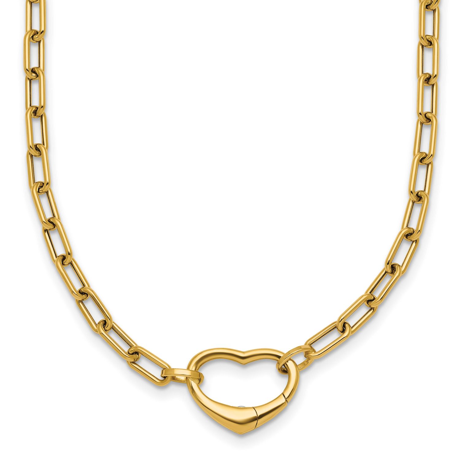 Oval Link with Heart Clasp Able To Convert To Bracelet Necklace 14k Gold Polished, MPN: SF3284-18.5…