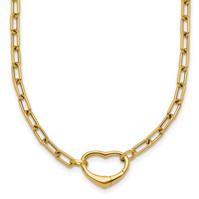 Oval Link with Heart Clasp Able To Convert To Bracelet Necklace 14k Gold Polished, MPN: SF3284-18.5…