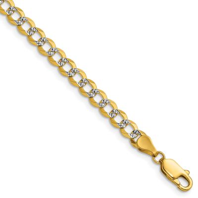 4.7mm Lightweight Pavc Flat Cuban Chain 20 Inch 14k Gold, MPN: PCB120-20, UPC: