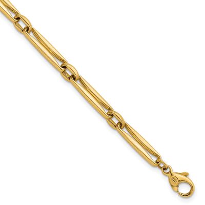 Fancy Long Link 5mm Bracelet 14k Gold Polished, MPN: SF3231-7.5, UPC: