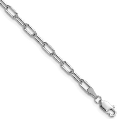 3.7mm Semi-Solid Beveled Paperclip Chain 20 Inch 14k White Gold, MPN: BC208W-20, UPC: