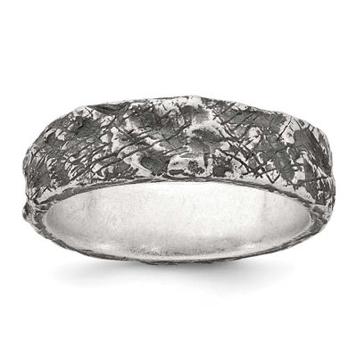 Textured Men&#39;s Ring Sterling Silver Antiqued, MPN: QR7766, UPC: