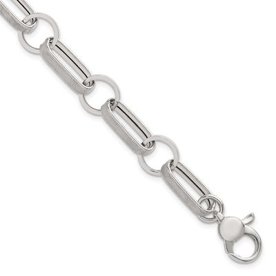 Textured with 1 Inch Extension Bracelet Sterling Silver Polished, MPN: QG6810-7.5, UPC: