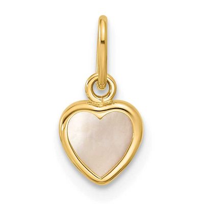 Mother of Pearl Heart Pendant 14k Gold Polished, MPN: YC1624, UPC: