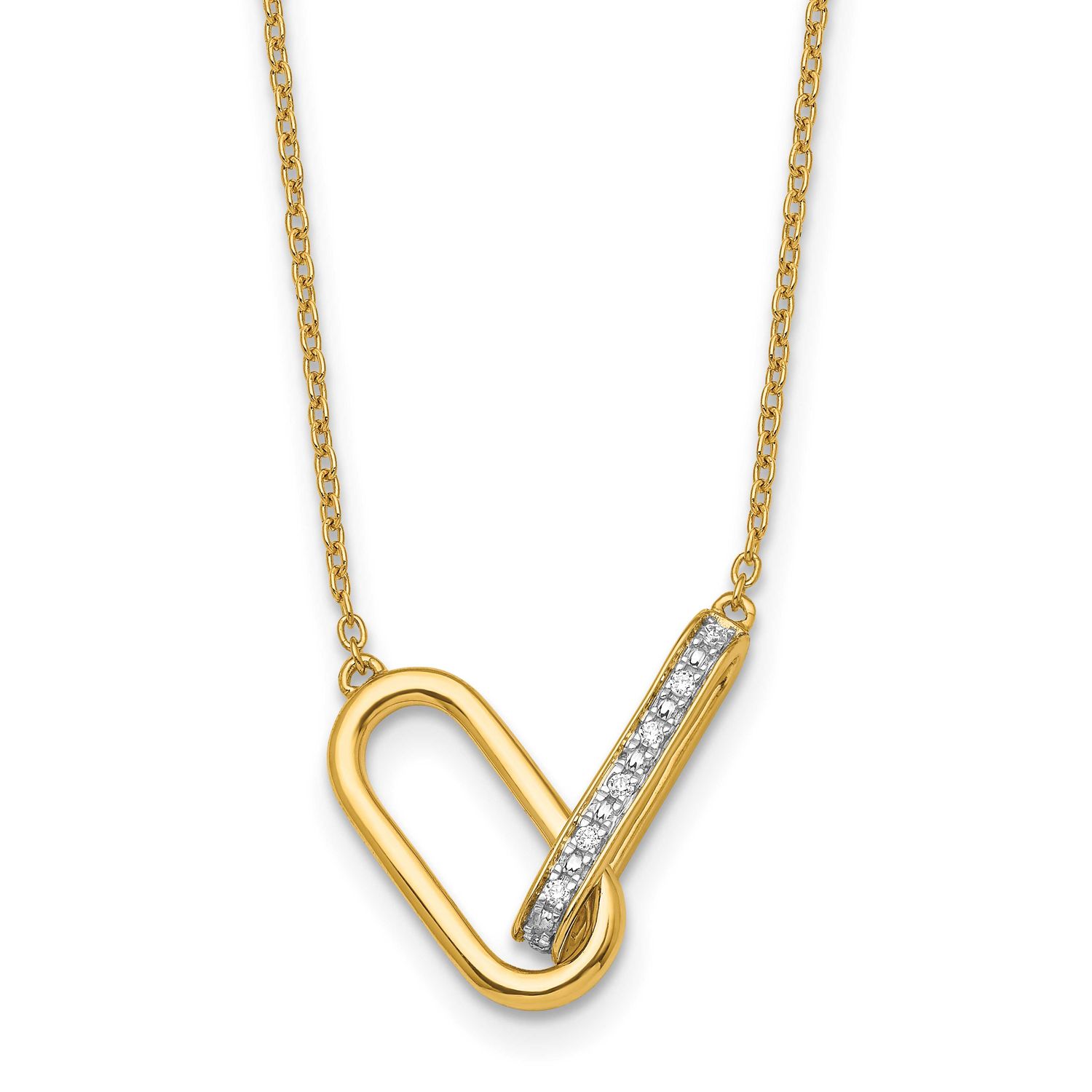 Diamond Link Fashion Necklace 14k Gold Polished, MPN: PM10043-007-YAA, UPC: