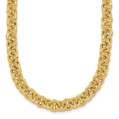 Textured Fancy Link 18 Inch Necklace 14k Gold Polished, MPN: SF3266-18, UPC: