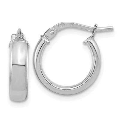 Polished 2.9mm Hoop Earrings 10k White Gold, MPN: 10TF1966W, UPC: