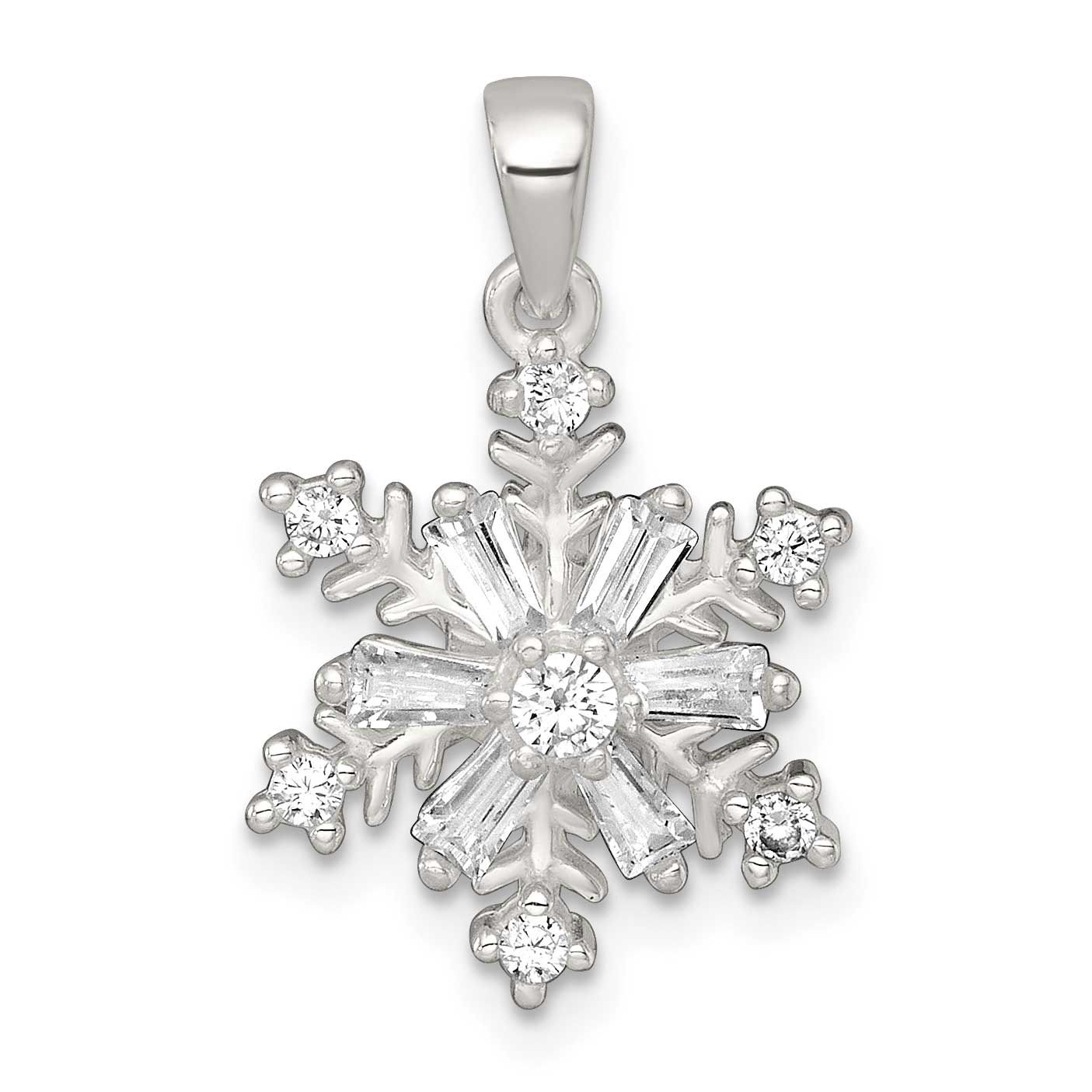 CZ Snowflake Pendant Sterling Silver Polished, MPN: QC11562, UPC: