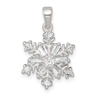 CZ Snowflake Pendant Sterling Silver Polished, MPN: QC11562, UPC: