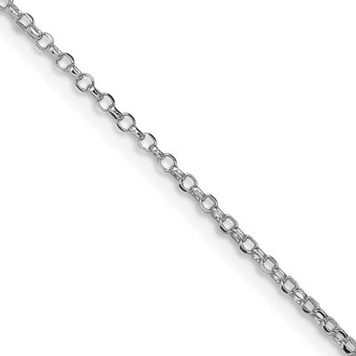 1.5mm Diamond-Cut Cable Chain 14 Inch Sterling Silver Rhodium-Plated, MPN: QHC022R-14, UPC: