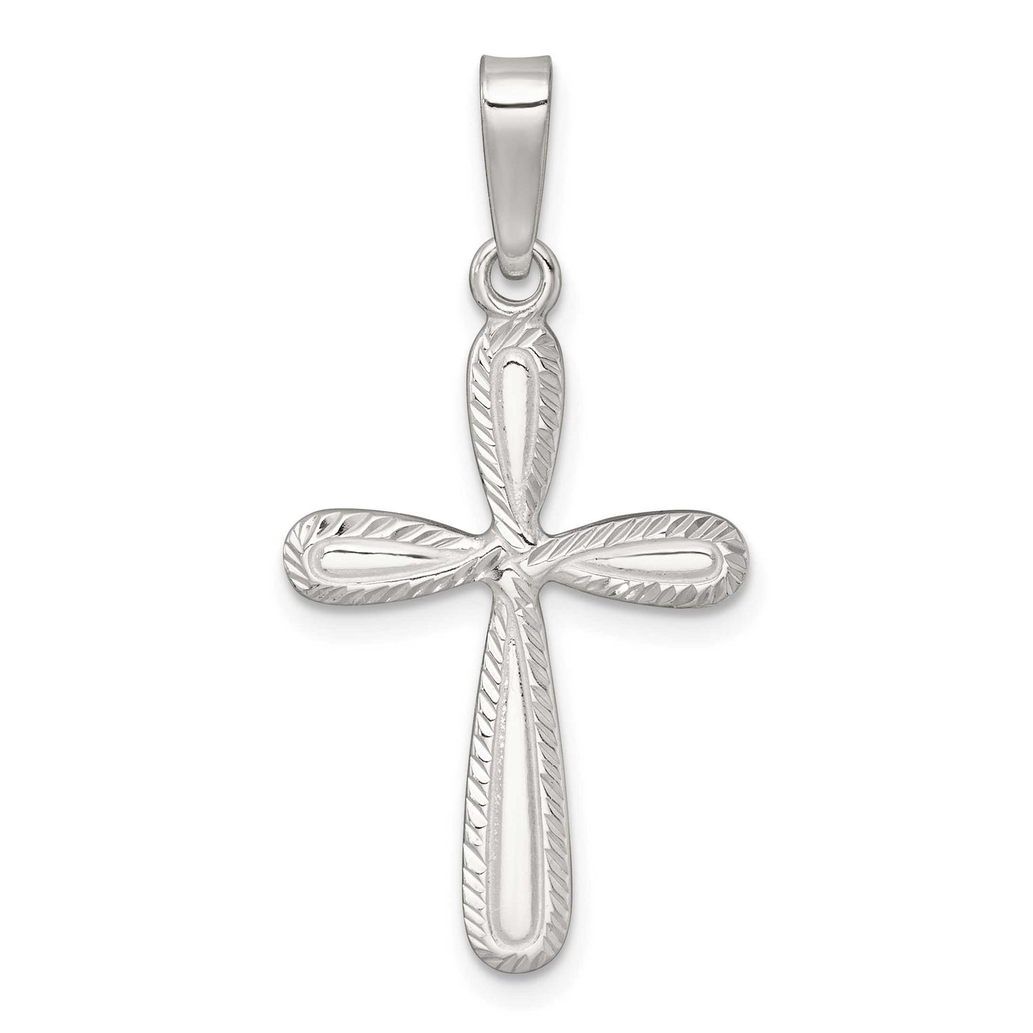 Diamond-Cut Cross Pendant Sterling Silver Polished, MPN: QC11622, UPC: