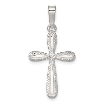 Diamond-Cut Cross Pendant Sterling Silver Polished, MPN: QC11622, UPC: