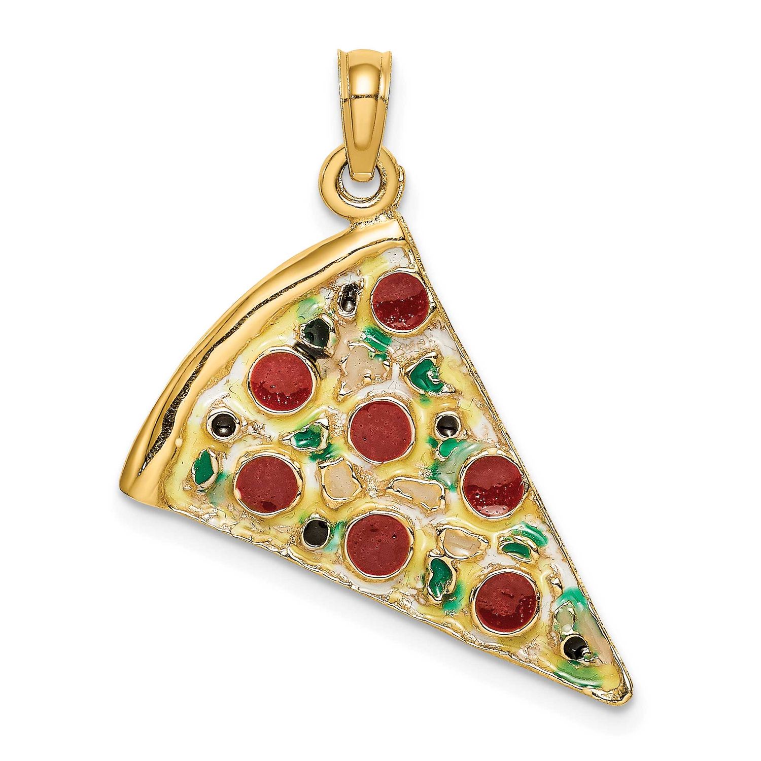 Enamel Large Pepperoni Pizza Slice 14k Gold, MPN: K6814, UPC: 637218124374