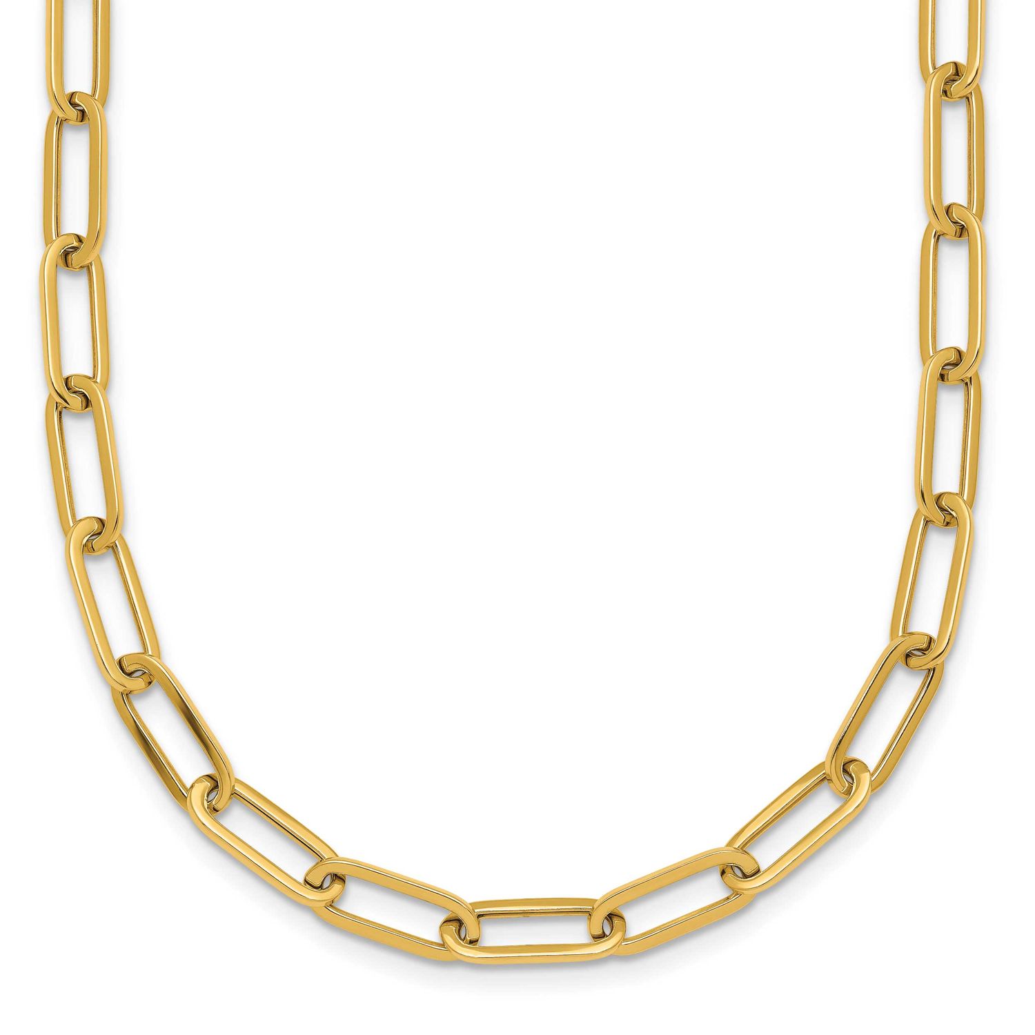 Paper Clip Link 4.75mm Necklace 14k Gold Polished, MPN: SF3256-18, UPC: